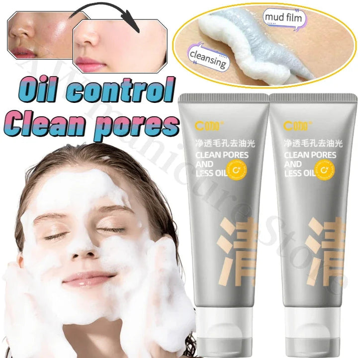 C Coffee Facial Cleanser Double Tube Amino Acid Cleanser Mixed Oil Moisturizing Gentle Cleansing Pores Oil Control Unisex 80g Halalzen