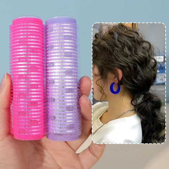 Self-adhesive Curling Tube Natural Stuckless Salon Hairdressing Curlers for Girl Beauty Styling Tool Pink Black Hair Roller Bang