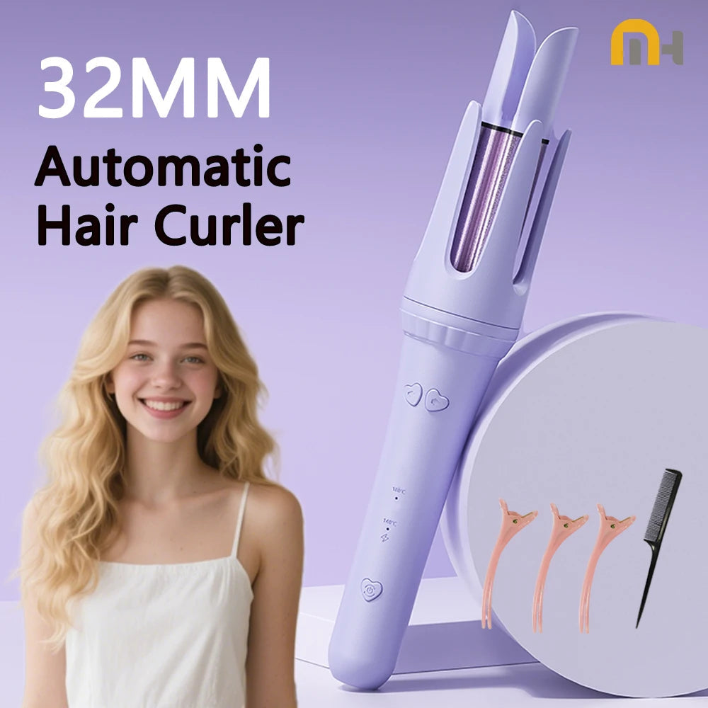 Hair Curling Iron 32mm Curler Wand Professional Curly Tongs Ceramic Electric Salon Styling Tool Small Crimping Iron Halalzen