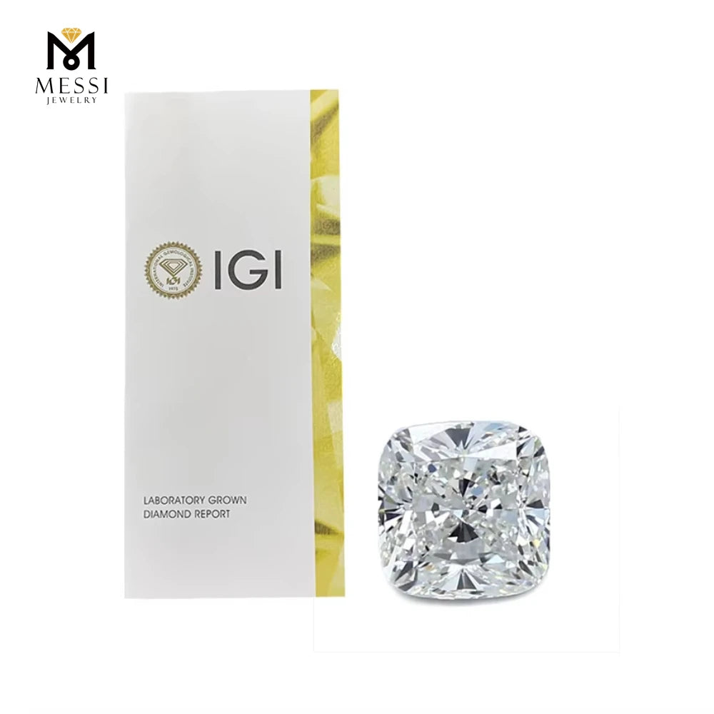Messi Jewelry With IGI Certificate Lab Grown Diamonds Cushion HPHT CVD 1ct 1.5ct 2ct 3ct 5ct Laboratory Diamond Wholesales