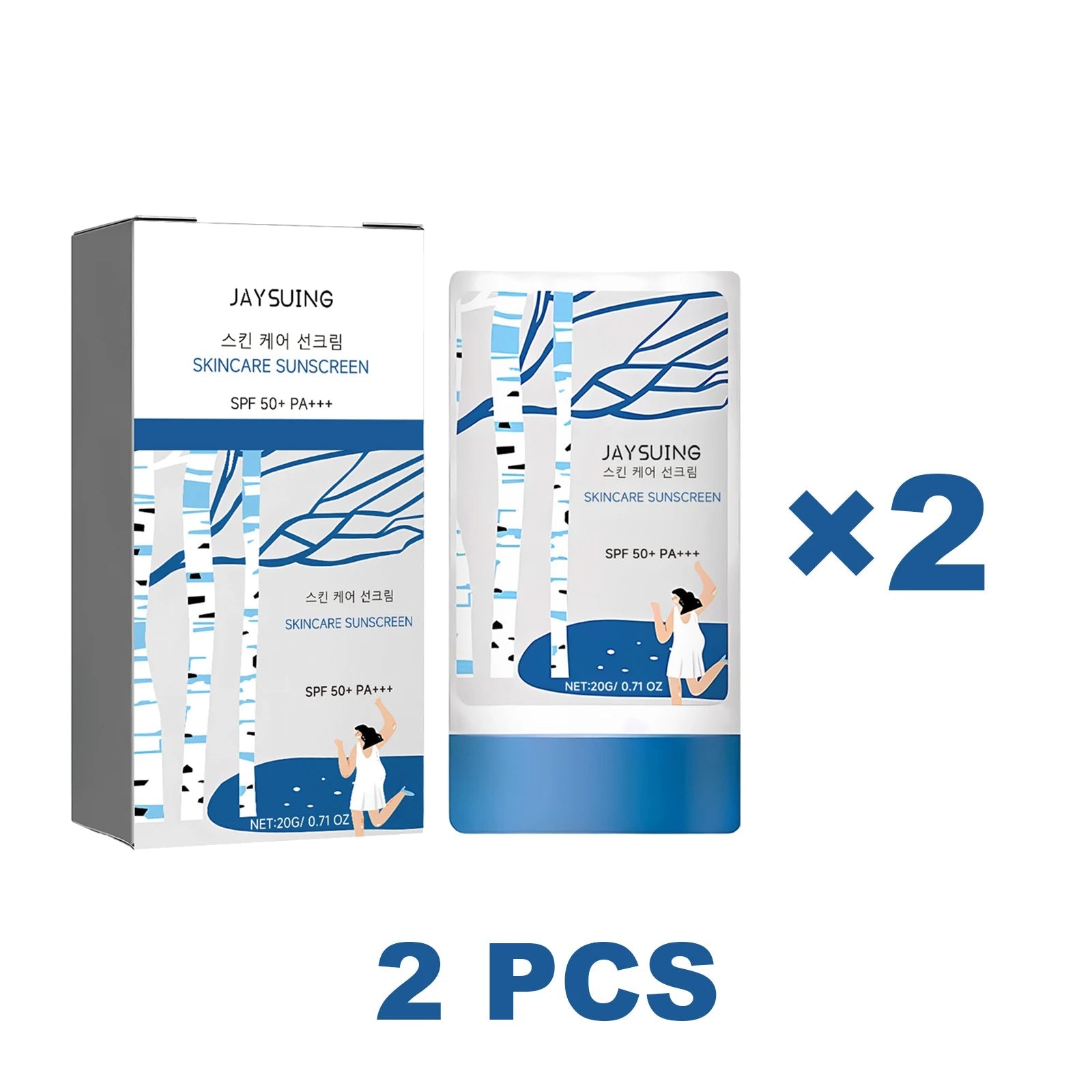 Jaysuing Skincare Sunscreen SPF 50+ Uv Protective Deep Moisturizing Anti Oxidant Non Greasy Waterproof Sunblock Stick Beauty Halalzen