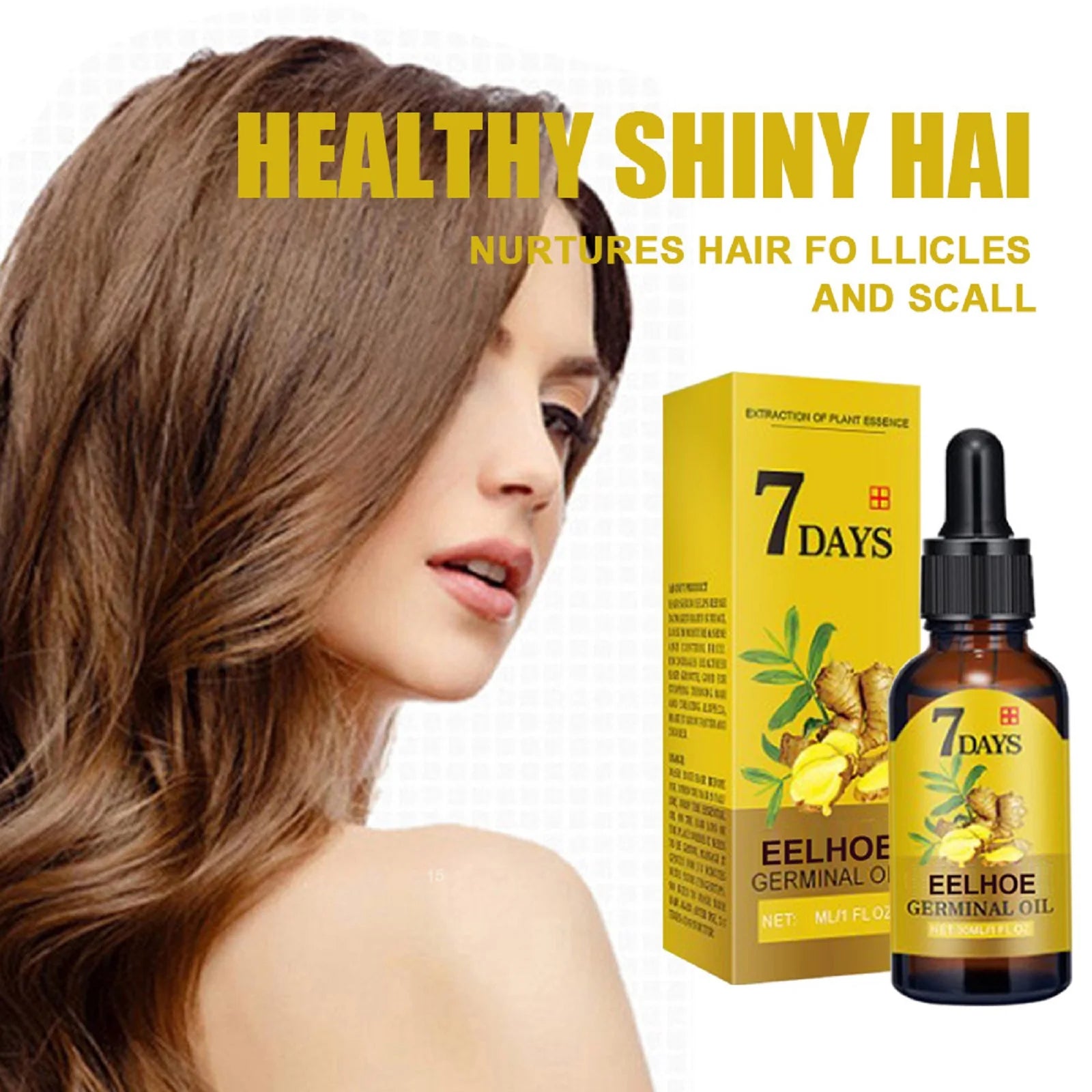Hair Growth Serum Fast Growing Hair Essential Oil Beauty Hair Care Dense Regrowth Ginger Hair Promoting Regeneration Care