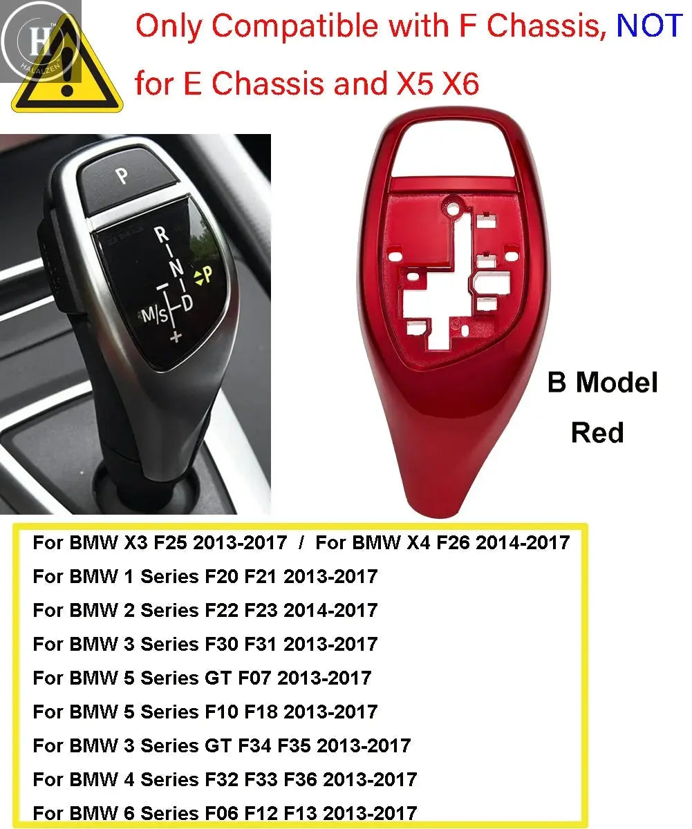 Car Gear Knob Shift Lever Cover Replacement for BMW 1 2 3 5 7 Series F10 F20 F21 F22 F11 F01 X1 X3 X4 M3 M5 F30 F25 F Chassis HALALZEN