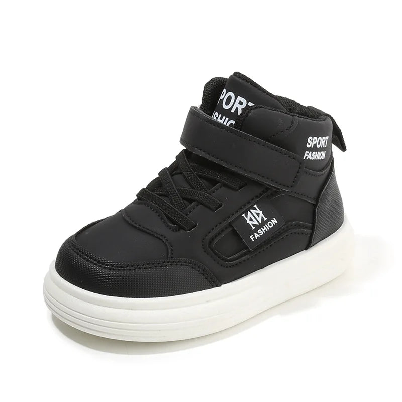 Autumn Children's High Top Casual Sports Shoes 2025 New Boys Board Shoes Soft Sole Baby Toddler Comfortable Outdoor Sneakers