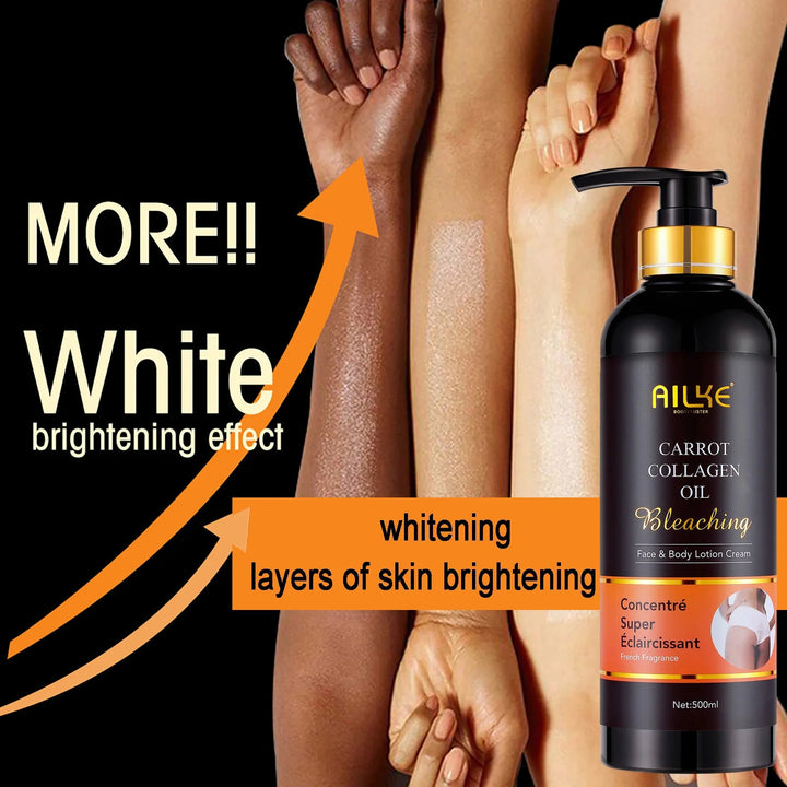 AILKE Collagen Lightening Kit, Cleansing, Moisturizer, Hydration, Dark Spots Removal Cream, Whitening, Brightening Body Lotion Halalzen
