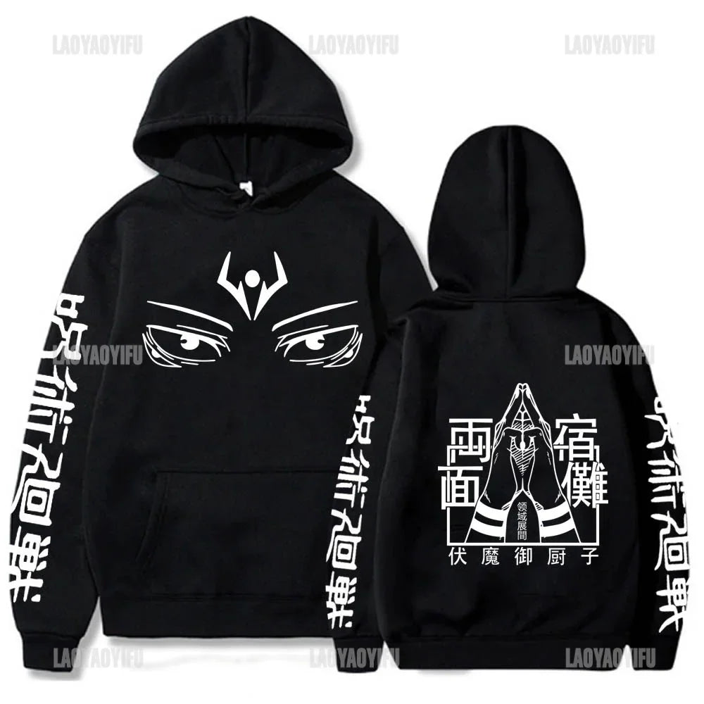 Japan Anime Jujutsu Kaisen Men Women Hoodies Satoru Gojo Loose Sweatshirt Unisex Autumn Warm Casual Streetwear