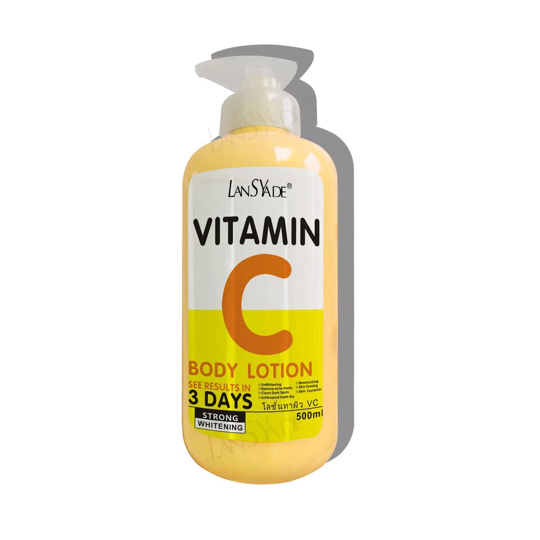 500ml AHA VC Skin Relief Intense Body Cream Hydroxy Acids Vitamin C&E Moisturizing Lightening Lotion Skin Care Remove Acne Marks