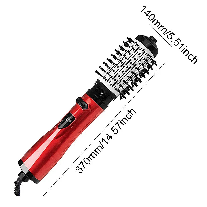 3-in-1 Hot Air Styler Rotating Hair Dryer Brush Set with 2 Interchangeable Brushes | Anti-Frizz Hot Air Spin Brush for Fast Drying Straightening Curling | Portable Multifunctional Hair Styling Tool for Salon-Quality Results a