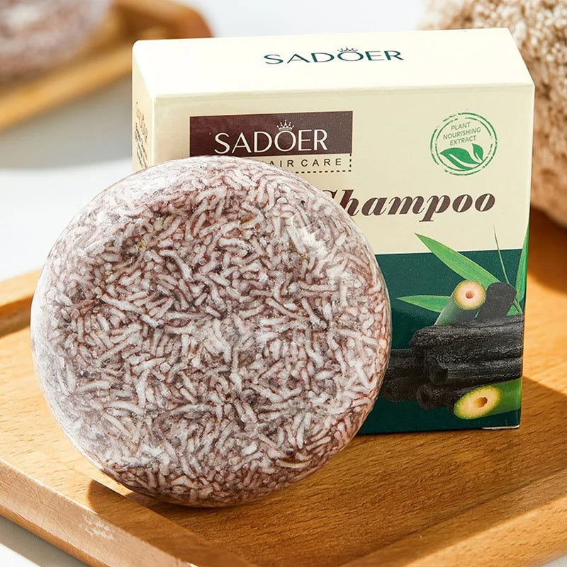 Bamboo Charcoal Shampoo Soap Anti Dandruff Anti Itching Deep Cleansing Hair Soap Lightening Strengthening Hair Roots Refreshing Halalzen