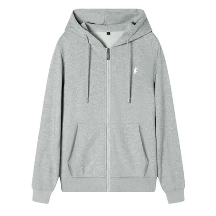The new autumn and winter casual men's sportswear, fashionable outdoor jogging fitness zipper hoodie and warm sweatshirt