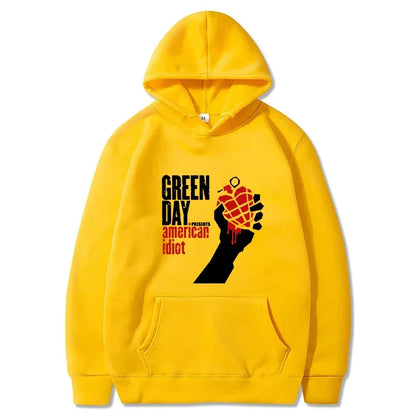 New Men Hoody GREEN DAY Printed Tops Round Neck For Womens Fashion Casual Soft Pullover Sweater Loose Men Comfortable Hoodies