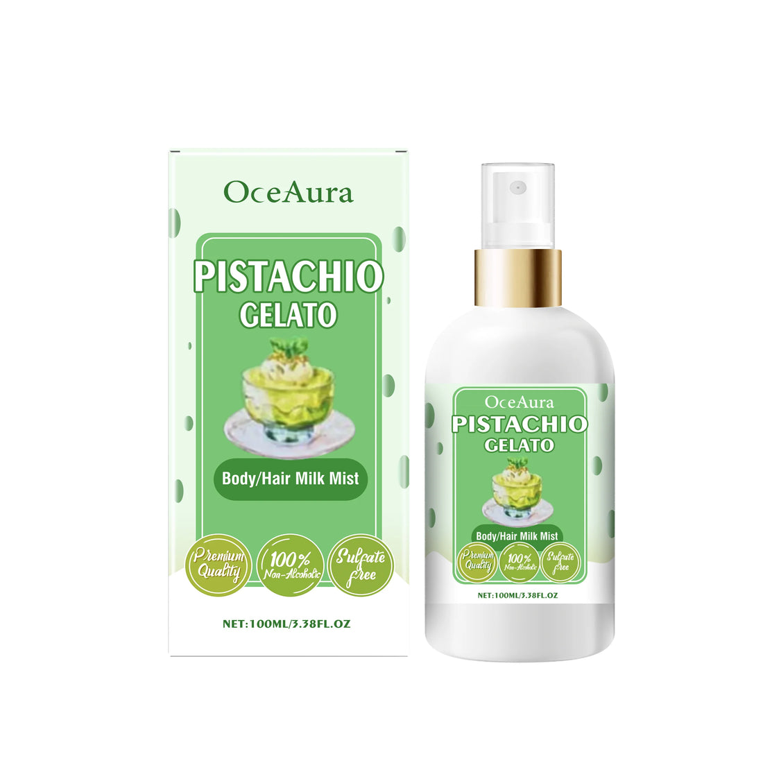 OceAura Body Milk Mist Strawberry Long Lasting Hydration Moisturizer Skin Brightening Products Smoothing Hair Perfume Spray 100g