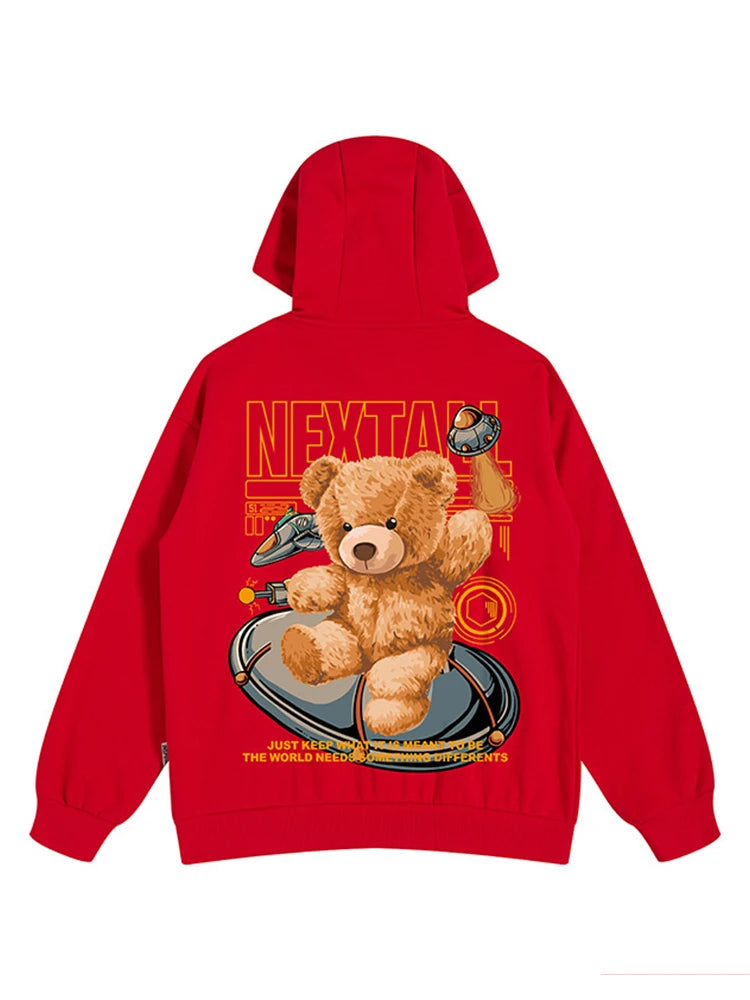 Autumn Men Hip Hop Bear Graphic Hoodie 2025 Cartoon Casual Oversized Hoodies Streetwear Fashion Sweatshirts Japanese y2k Clothes