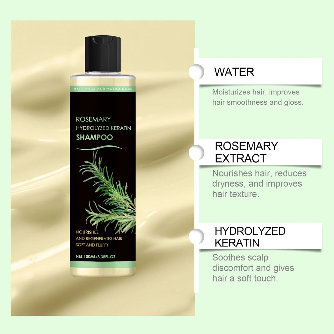 Rosemary Natural Shampoo Hair Thickness Loss Deep Nourishing Scalp Care Strengthen Repair Damaged Oil Control For Men Women Halalzen