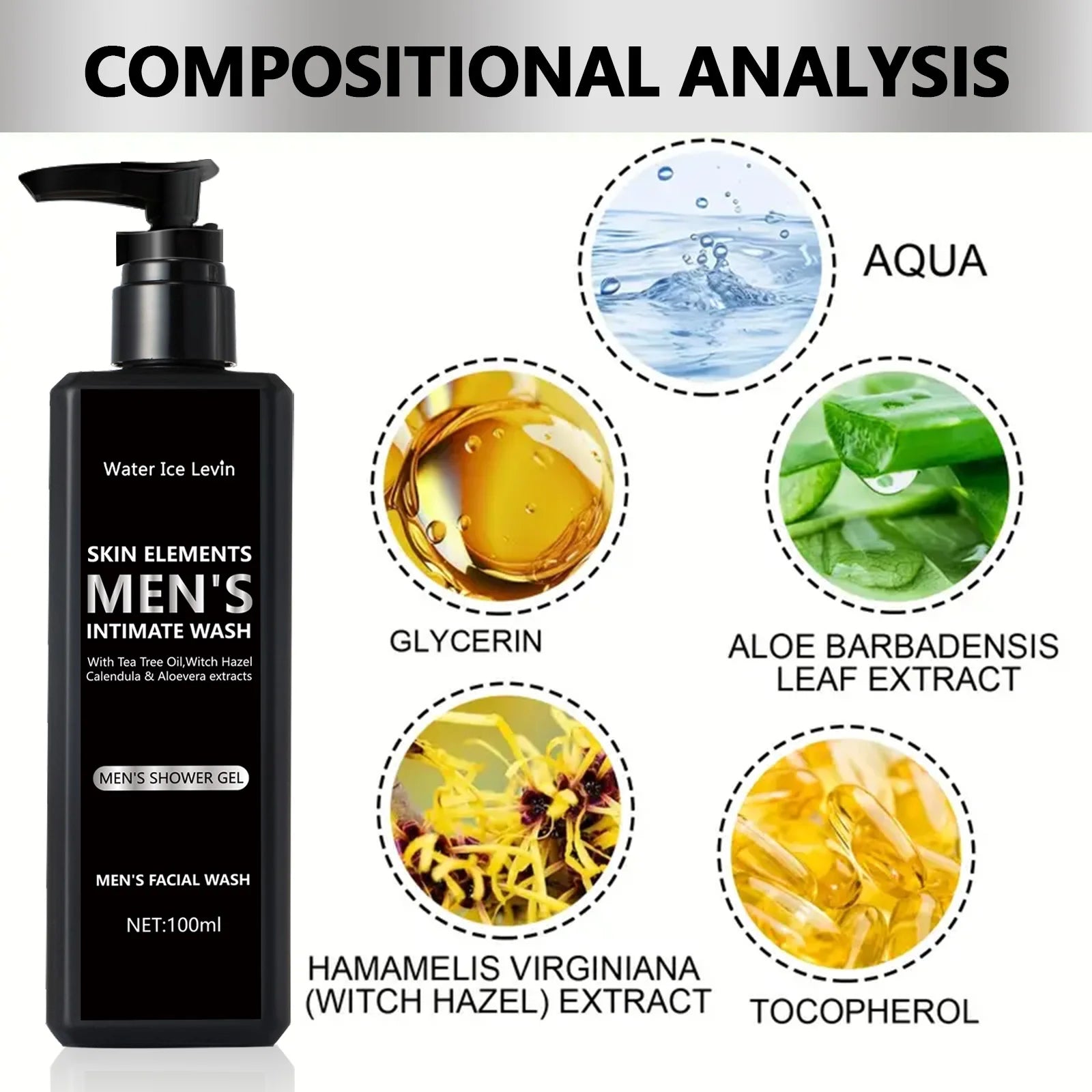 100ML men's facial cleanser for daily cleansing and bathing, suitable for oily skin, soothing, purifying and cleaning Halalzen