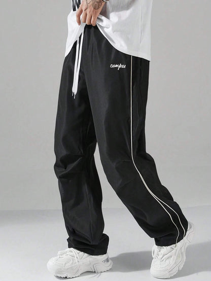 Men's Striped Three - Color Casual Pants with Pockets, Suitable for Sports, Fitness and Jogging