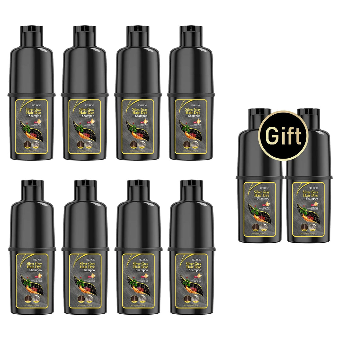 EELHOE 100ml Hair Dye Shampoo Silver Gray Quickly Dye Moisturize Make Hair Soft Shiny High-efficiency Dye Safe Gentle Hair Care HALALZEN