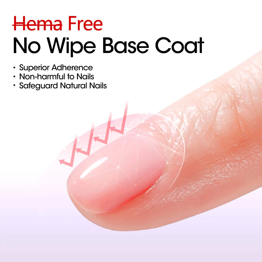 CHUNSHU 18ML Hema Free No Wipe Top Coat Semi-permanent Rubber Base Gel Polish Soak off Long Lasting Ultra Shiny Manicure Nails D