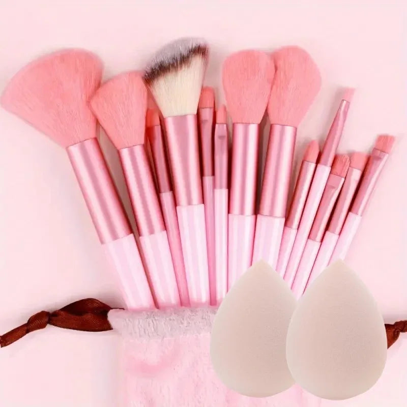13Pcs Soft Fluffy Makeup Brushes Set for Cosmetics Foundation Blush Powder Eyeshadow Kabuki Blending with Makeup Sponge Egg