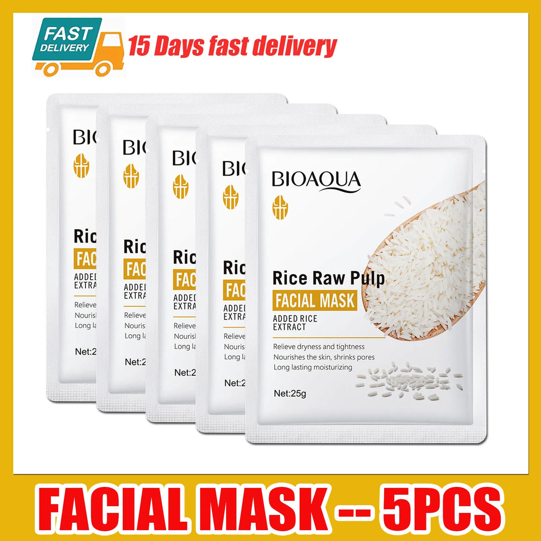 1/5/10/20pcs Rice Raw Pulp Facial Masks Moisturizing Firming Hydrating Face Mask Sheet Anti Wrinkle Mask Beauty Korean Skin Care