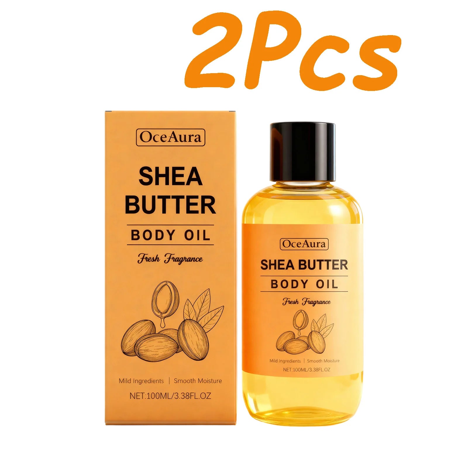 Shea Butter Body Oil Lightweight Fast Absorbing for Dry Rough Skin Soft Improve Dry Skin Body Massage Moisturizing Essential Oil