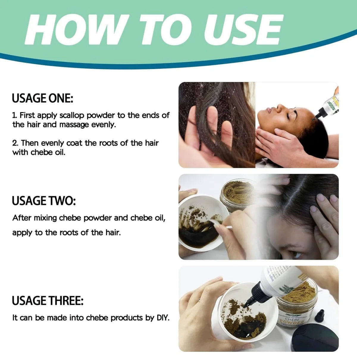 GOIPLE Hair Growth Product African Chebe Powder and Hair Growth Oil Hair-loss Treatment Rosemary Extract Oil Anti Hair-break Set