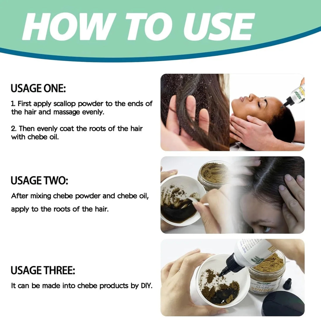 GOIPLE Hair Growth Product African Chebe Powder and Hair Growth Oil Hair-loss Treatment Rosemary Extract Oil Anti Hair-break Set