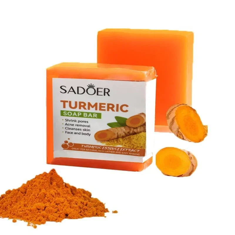 3 Pcs Handmade Turmeric Soap Set for Body Cleaning Lightening Dark Underarm Leg Skin Brightening Face Soap for Tender Skin Care Halalzen