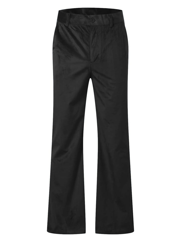 Men s Classic Fit Flared Dress Pants Elegant Solid Color Bell Bottom Trousers for Work Events Wedding Ceremony and Casual Wear