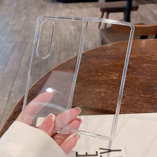 Acrylic Transparent Phone Case For Samsung Galaxy Z Fold 6 5 4 3 Fold5 ZFold5 Fold6 Fold3 Shockproof Protective Hard Back Cover