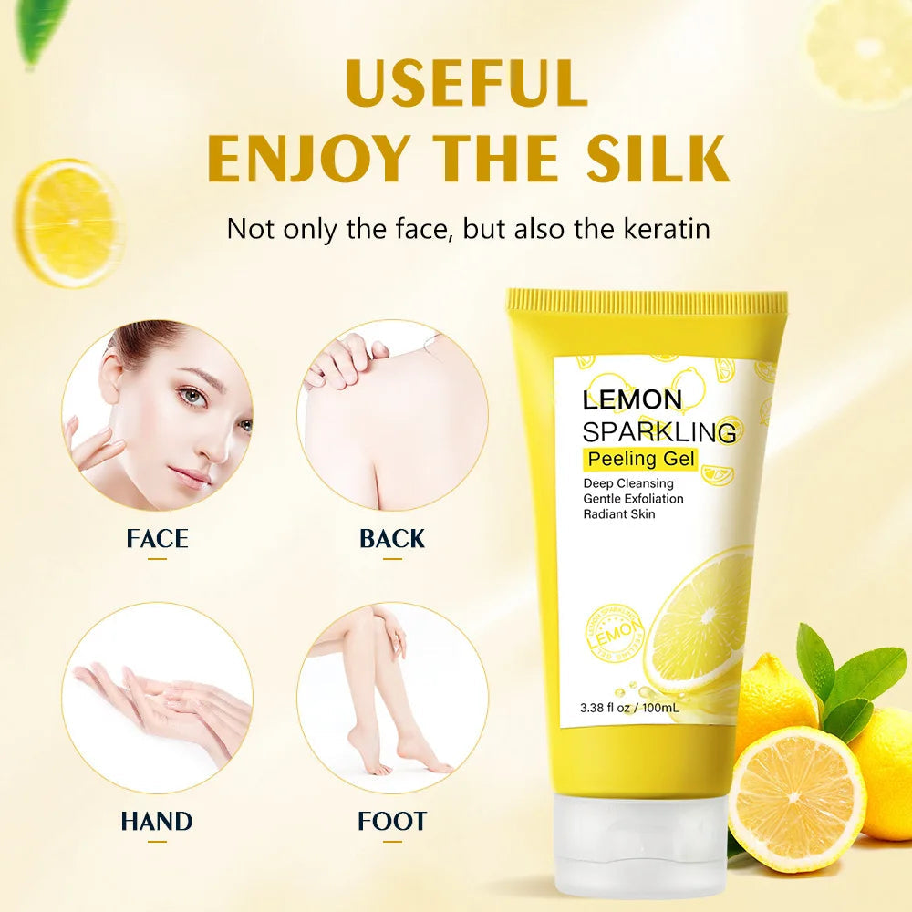 Lemon Face Wash Facial Cleanser Face Exfoliating Gel Moisturizing Remove Dead Skin Blackhead Exfoliator Facial Scrub Skin Care Halalzen