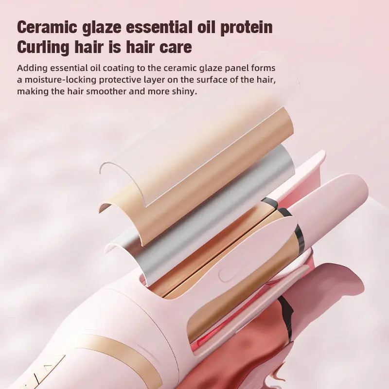 2 in 1 Electric Automatic Hair Curling Iron And Straightener 32mm Rotating Roll Auto Hair Styling Tool