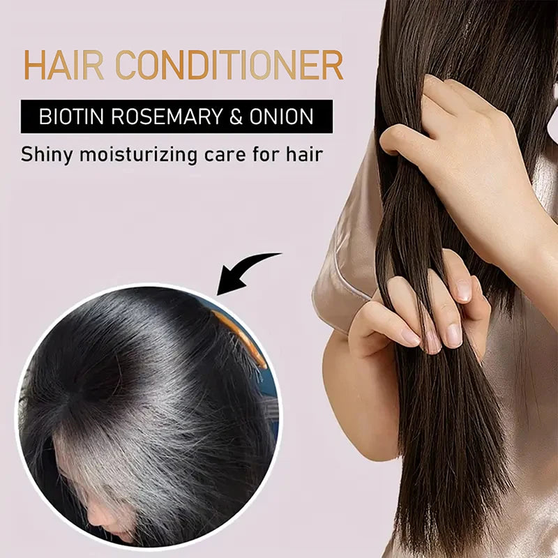 Onion Rosemary Biotin Hair Conditioner & Shampoo,Gentle Moisturizing Cleaning,Fluffy Smooth Hair Care,Scalp Treatments Products Halalzen