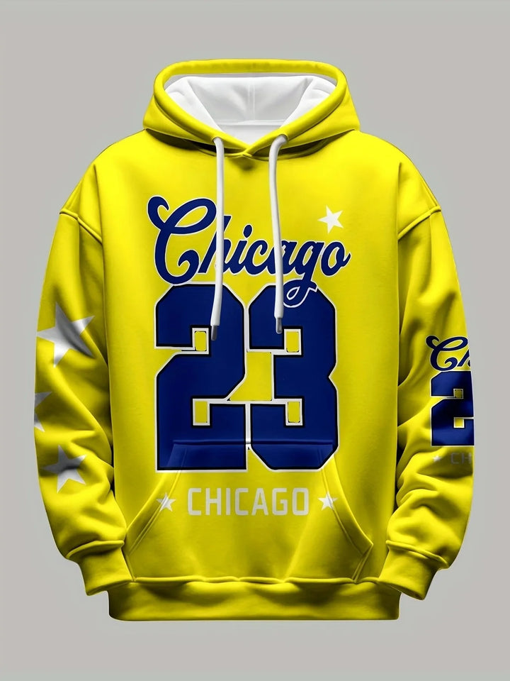 Men's hooded sweatshirt autumn/winter men's Chicago 23 pattern hoodie men's unisex pullover hip-hop style women's hoodie top