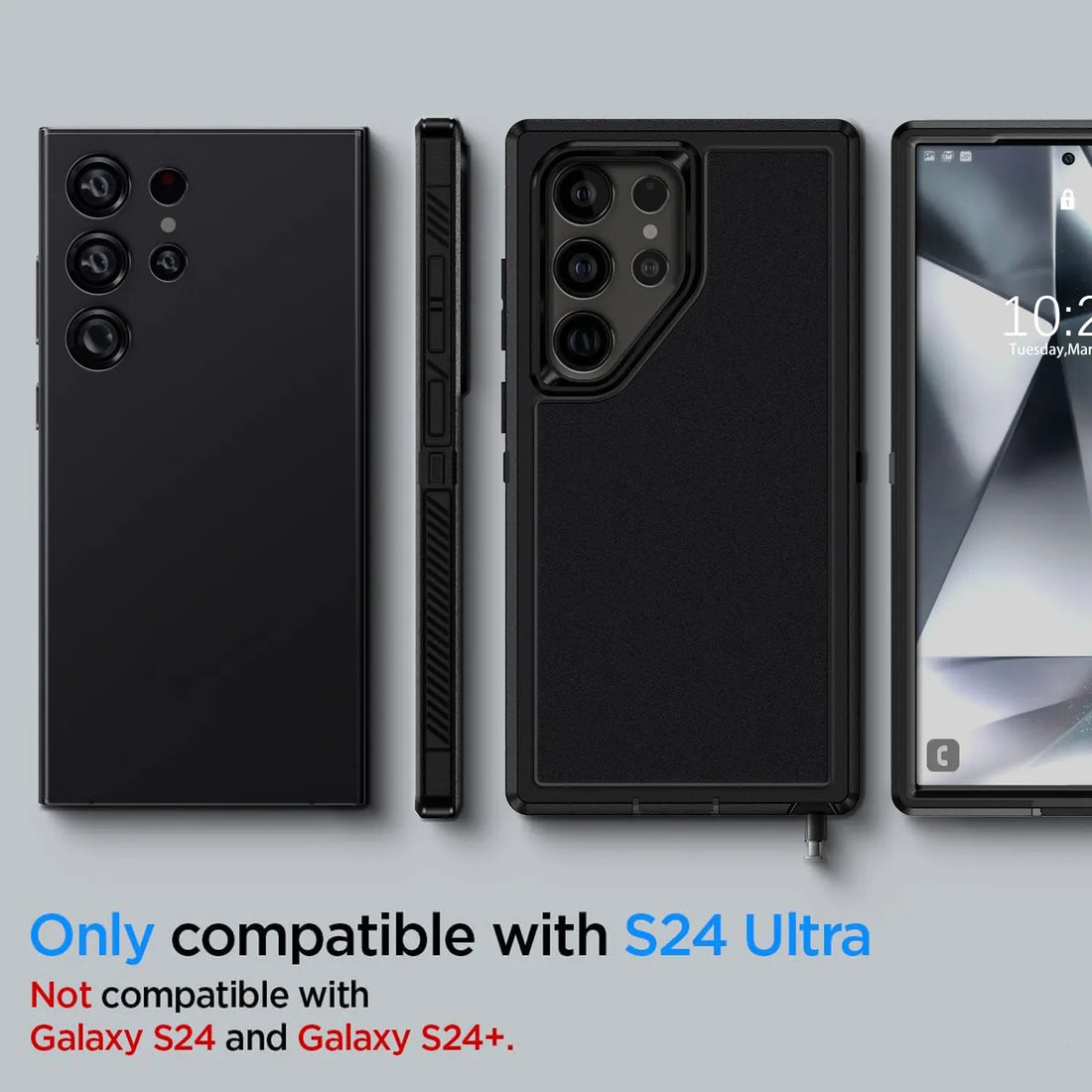 For Samsung Galaxy S24 Ultra 5G Dual Layer Case Slim Thin Hybrid Rugged Hard Shockproof Phone Cover Black