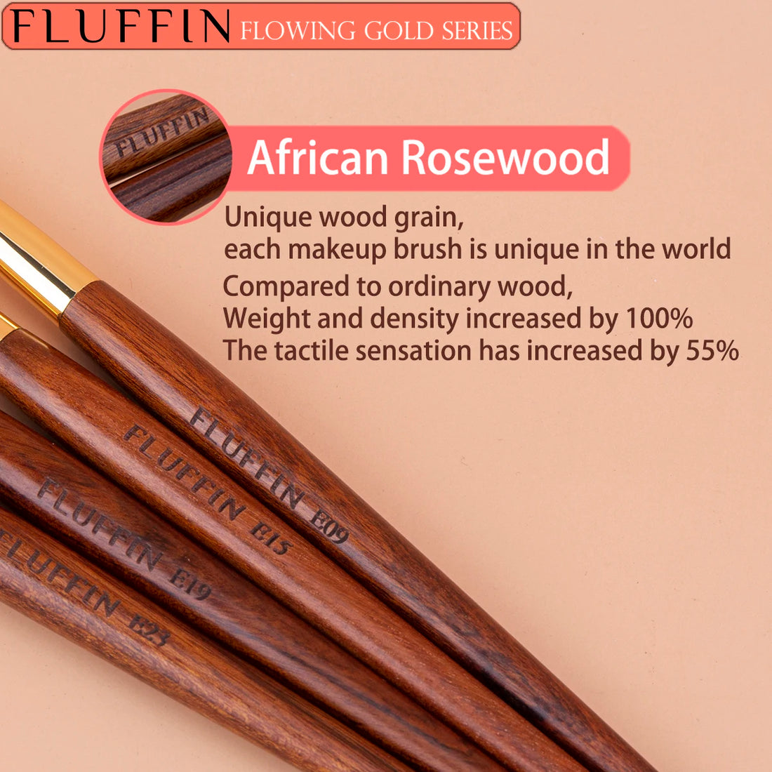 Eyeshadow Crease Brush Goat Hair Flame Nose Shadow Eye Shadow Blending Crease Makeup Brush Copper Rosewood High End Makeup Tool