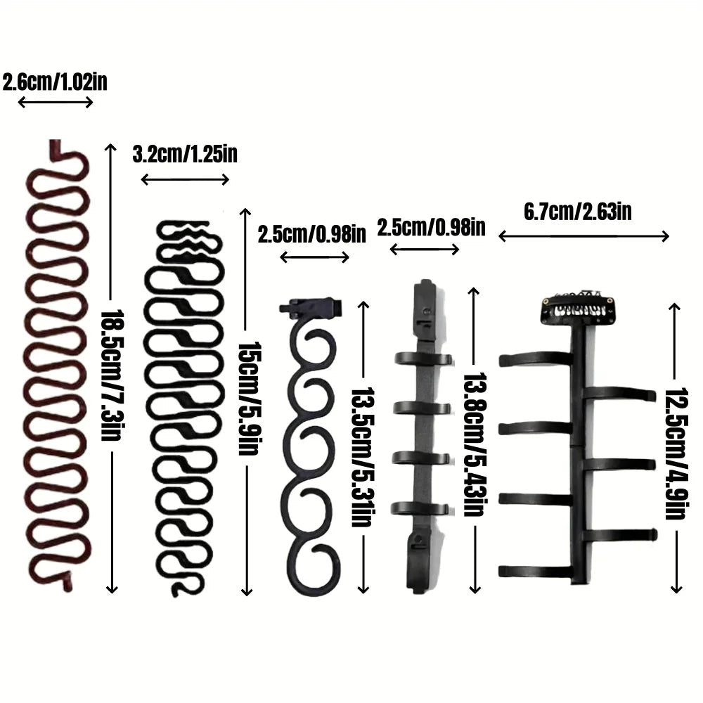 DIY Hair Braiding Tool Fishbone Braid Maker Set Simple Lazy Braider For Women All Hair Types Ponytail Bow-Shaped Styling Access Halalzen