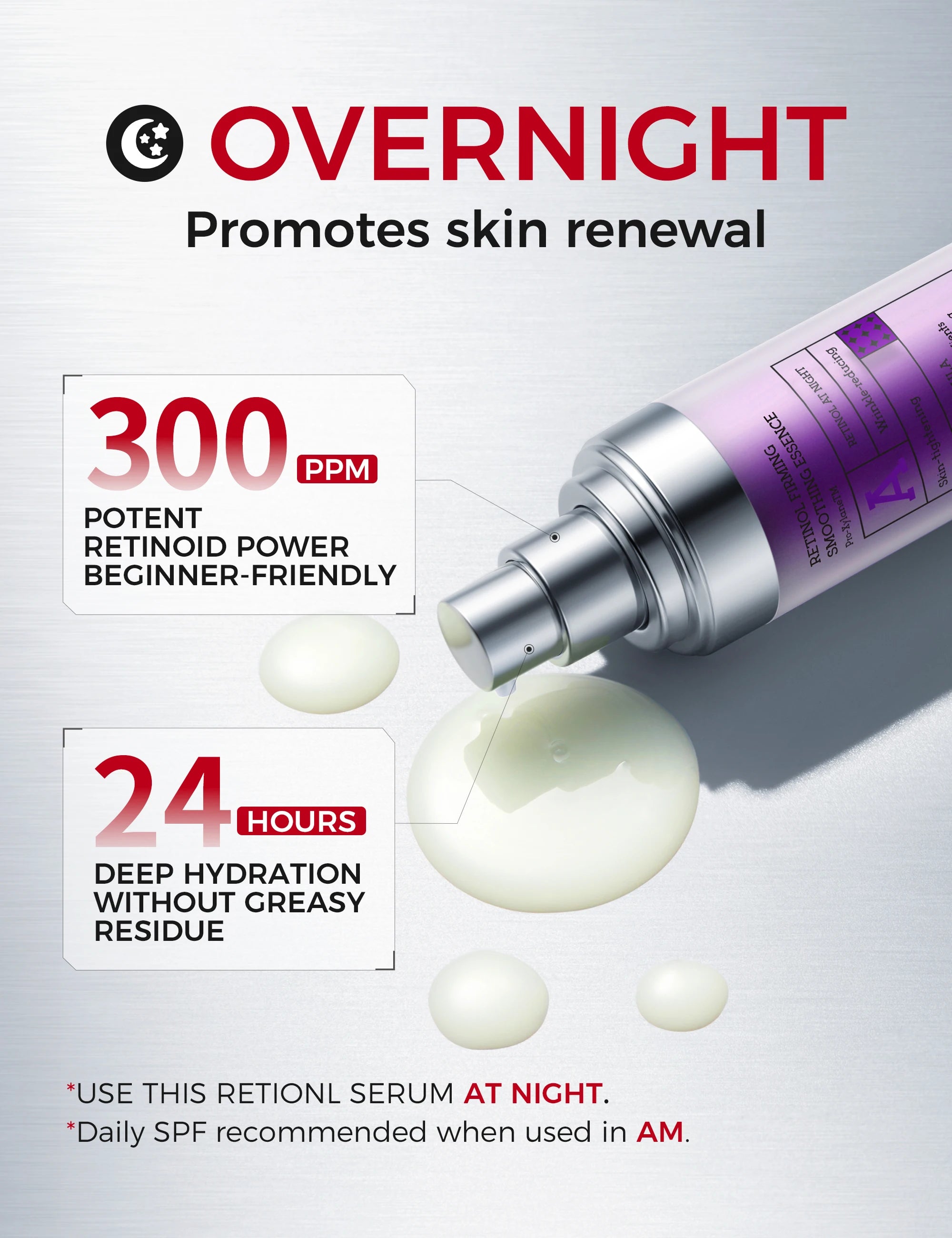 3pcs Retinol Face Serum: Boost Firmness, Brightness & Moisture with Carnosine & Centella Extract Halalzen