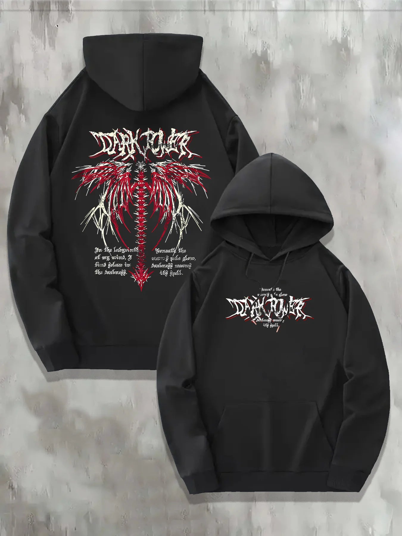 2025 New Y2K Anime Hoodie Rebirth Retro Wash Sweater Hoodie Long Sleeve Harajuku Gothic Pullover Trend Fashion Casual