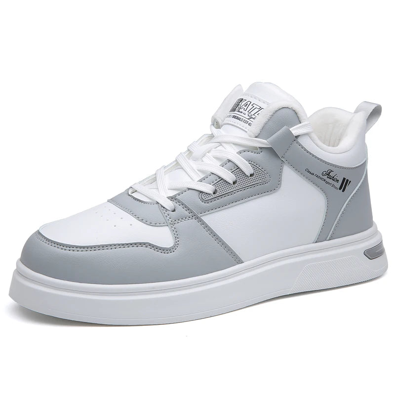 Mens Board Shoes 2025 New Autumn Winter Thick Velvet Warmth Comfort Sports Leisure Shoes Fashion High Top Flat Walking Shoes Man