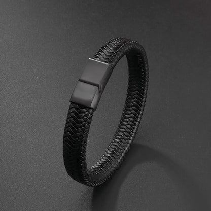 PU Leather Bracelet – Unisex Vintage Braided Cuff for Christmas/Halloween/Father’s Day