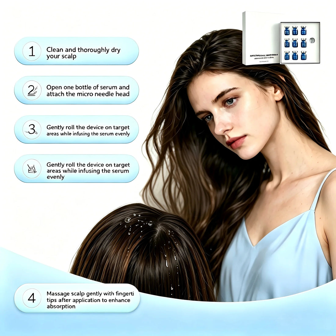 Microneedle Hair Regrowth Kit Solution Scalp Nourishing Serum For Hair Health Maintenance Needle Head Use Scalp Care Kit