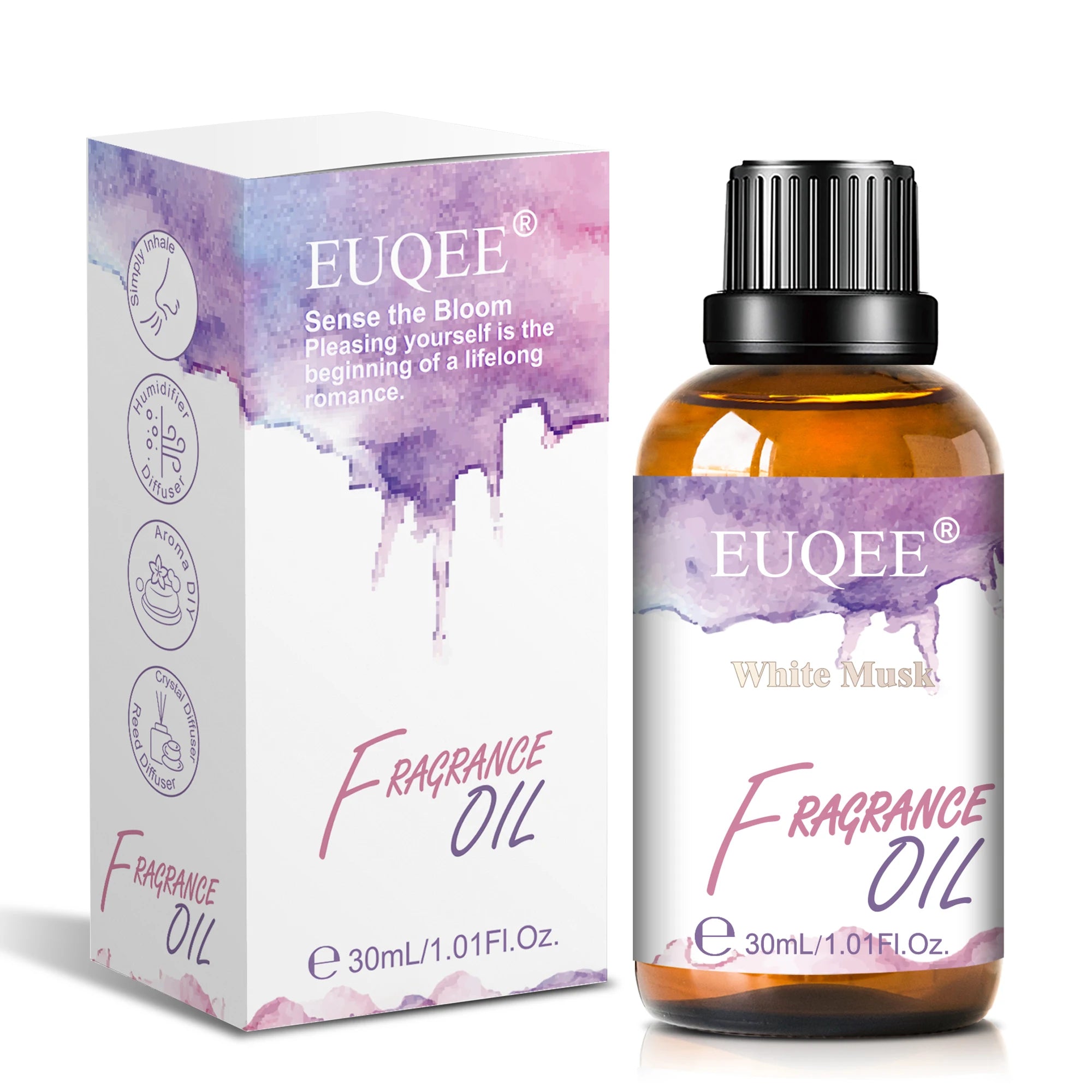 EUQEE 10ml 30ml 100ml Blend Essential Oil White Musk Baby Powder Almond & Vanilla Fragrance Oil for Diffuser Making Candle