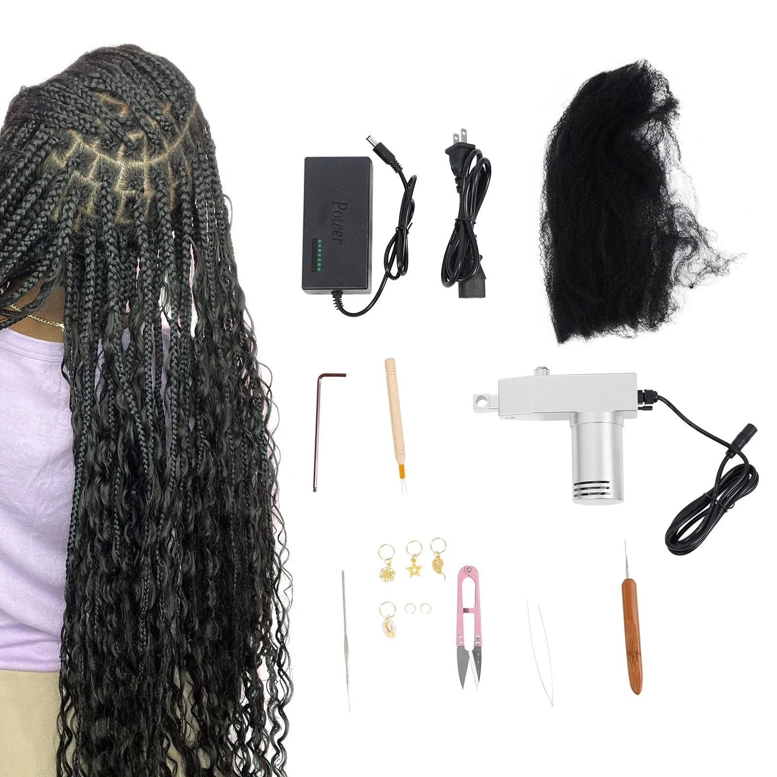 110V 96W 7 Speeds Adjustable Dreadlocks Machine Portable Dreadlocks Maker Automatic Silver Dreadlocks Maker Halalzen