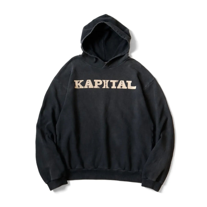KAPITAL Japanese casual pure cotton letter print old hooded sweater