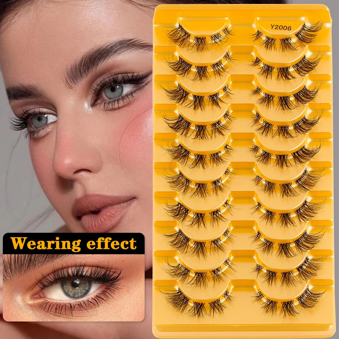 YSDO Half Eyelashes 3/10 pairs Natural Full False Eyelashes 3d Lashes  Cat Eye Fake Eyelashes Extension Faux Cils Makeup Tools Halalzen