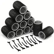 Heatless Hair Styling Kit Self-Grip Rollers with 12Pcs /18Pcs Hair Rollers and 12pcs Clips for DIY Hair Styling Easy To Use