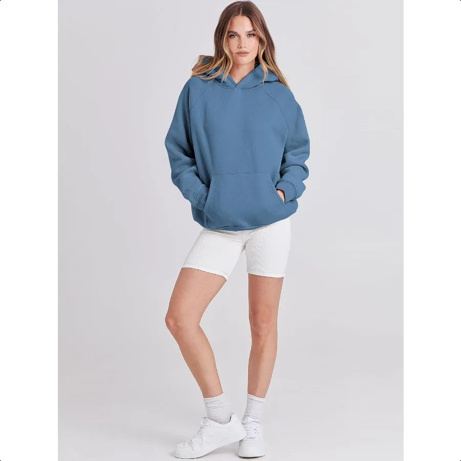 ANRAB Women Hoodies Oversized Fleece Long Sleeve Comfy Casual Basic Pullover Sweatshirts 2025 Fall Outfits Y2K Clothes
