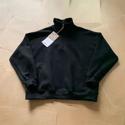 2025 New Half Zipper Design Sweatshirts For Men Autumn Y2K Vintage Stand Collar Pullover Hoodies Korean Fashion Casual sudadera