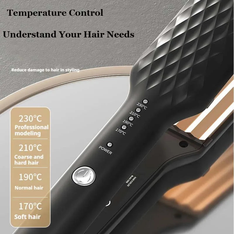 Professional Ceramic Corrugated Iron Fluffy Hair Curler 3D Hair Crimper Iron Corn Perm Splint Flat Iron Curling Styling Tool